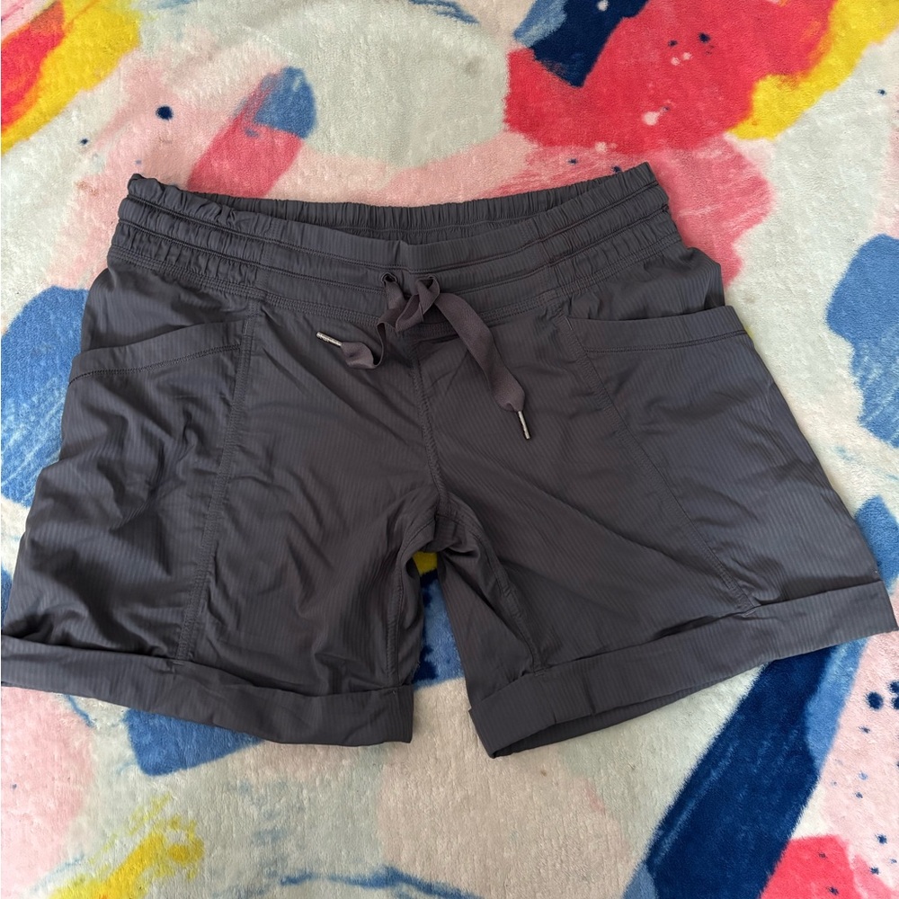 Lululemon Athletica Gray Dance studio Shorts with Elastic Waistband